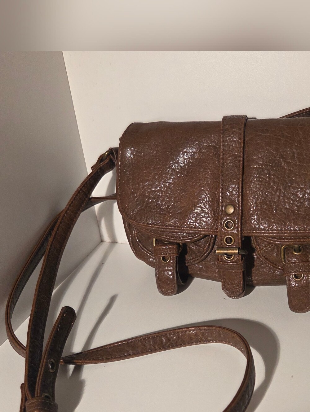 Classic Brown Leather Crossbody Bag